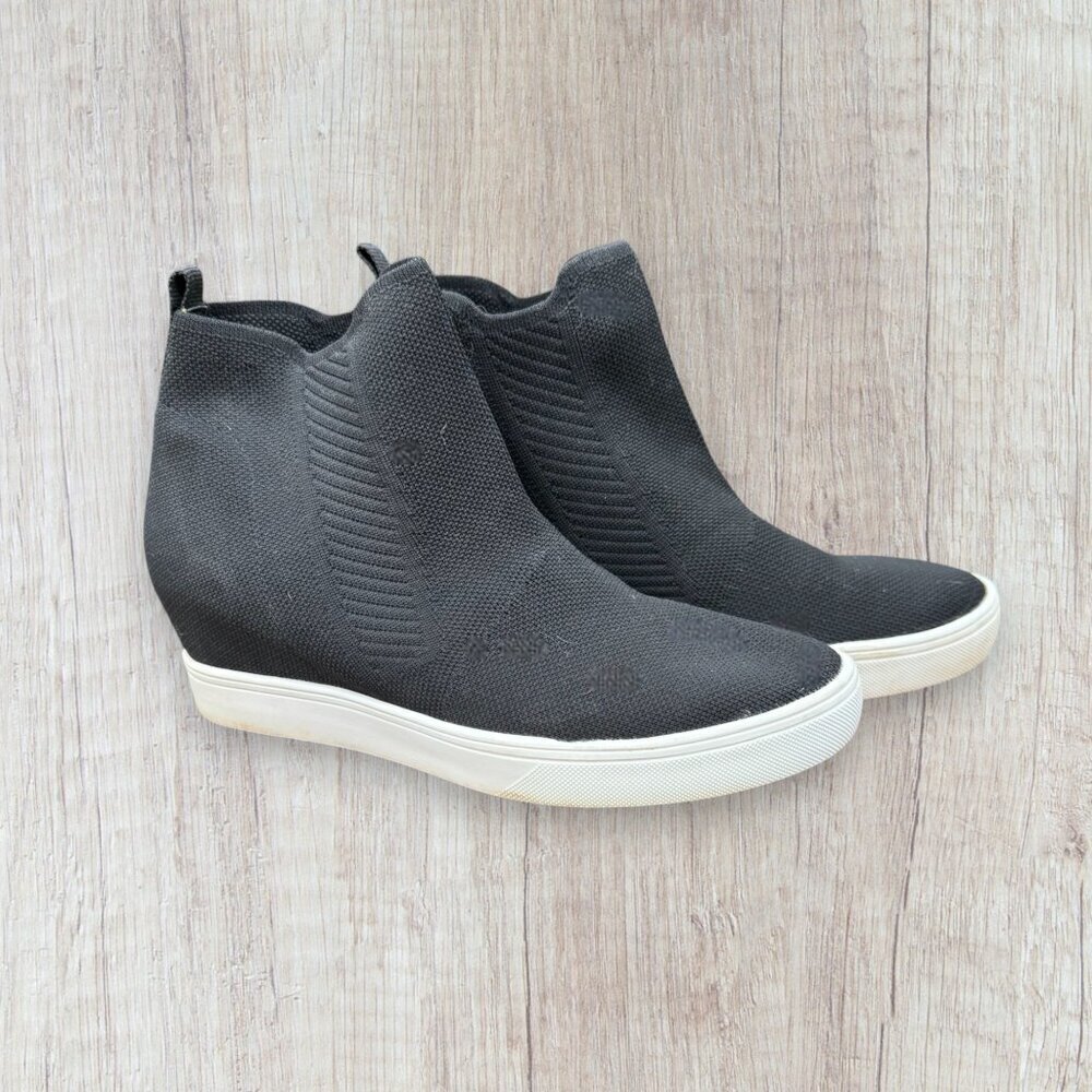MIA Slip-On Stretch Knit Wedge Booties Boots Shoes Sz 7